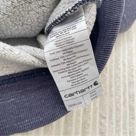 Carharrt Women’s Sleeve Logo Relaxed Fit Thermal Lined Hoodie - Picture 5 of 5